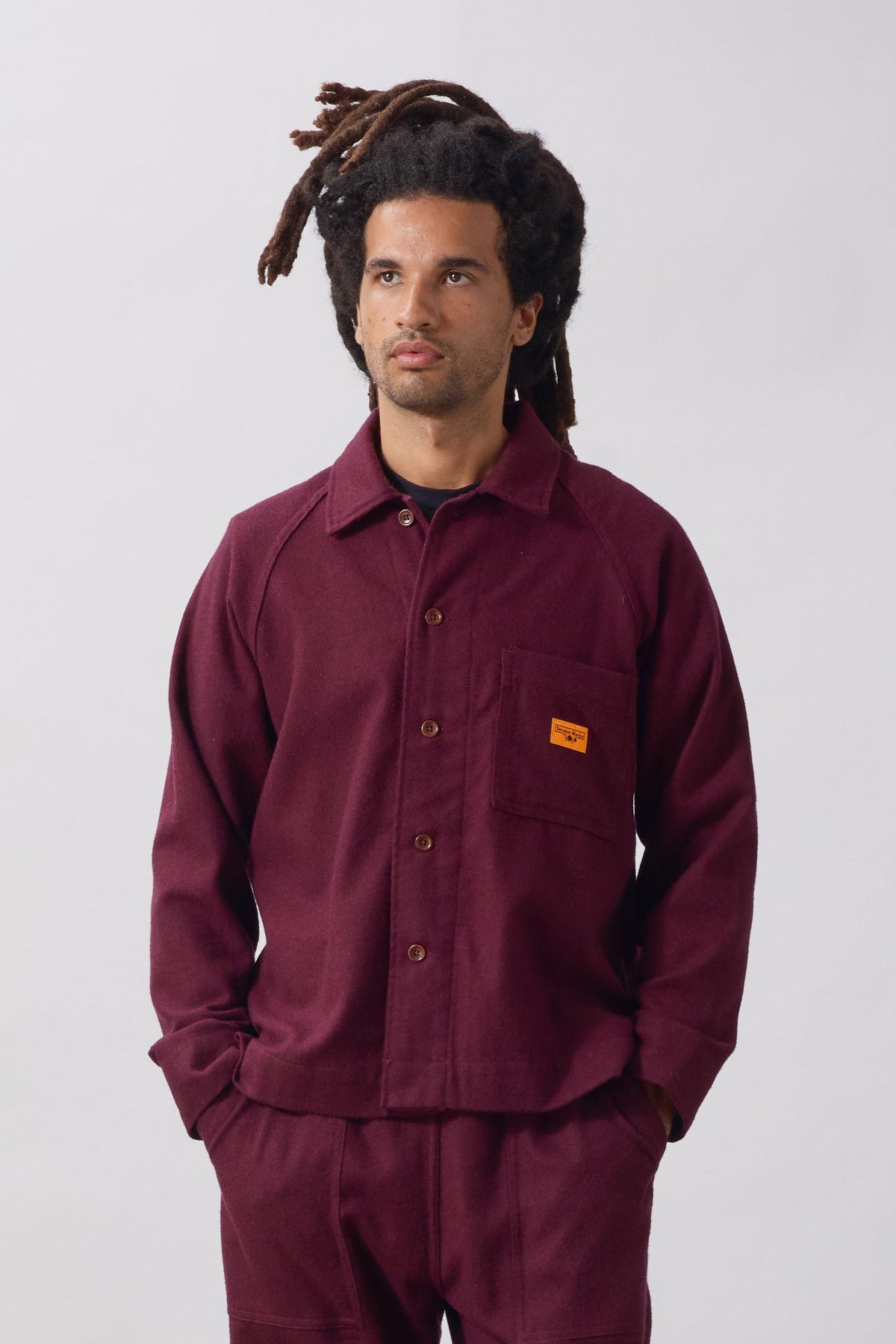 Service Works Flannel FOH Overshirt Burgundy
