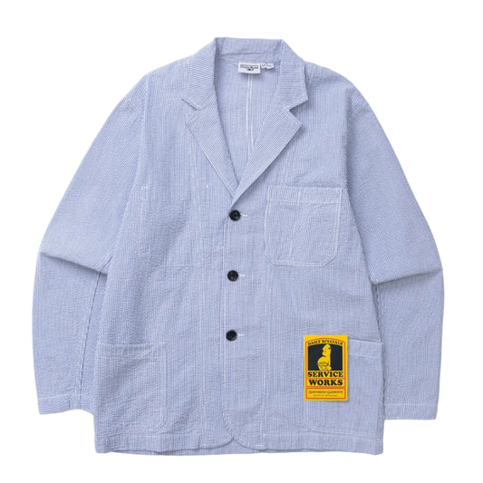 Service Works Seersucker Server Suit Jacket Navy Stripe