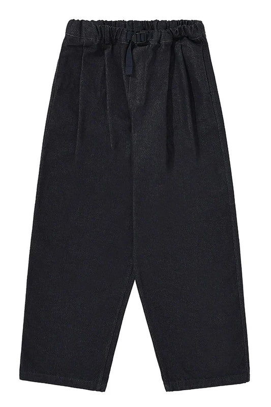 Kappy Two Tuck Wide Denim Pants Deep Indigo