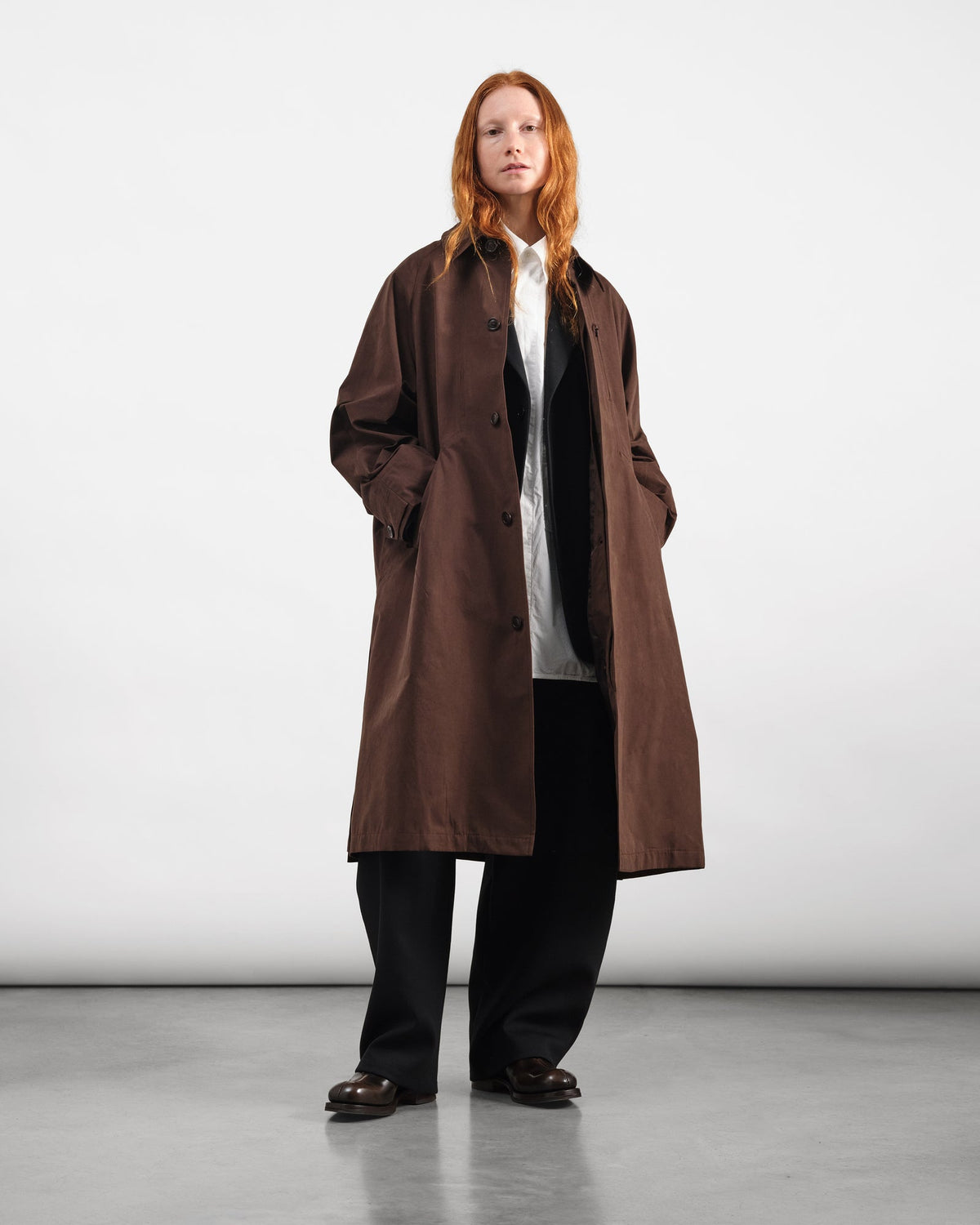 YMC Unisex Tyrell Trench Coat Brown