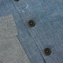 Load image into Gallery viewer, Universal Works Chambray / Hickory Patched Bakers Jacket Indigo
