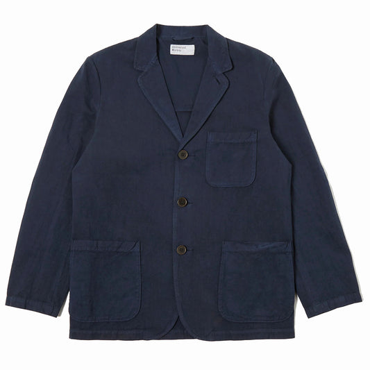 Universal Works Linen Slub Weave Three Button Jacket Navy