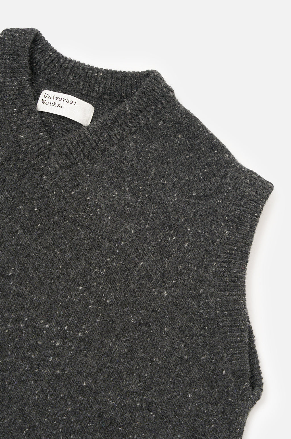 Universal Works Wool Fleck Sweater Vest Black