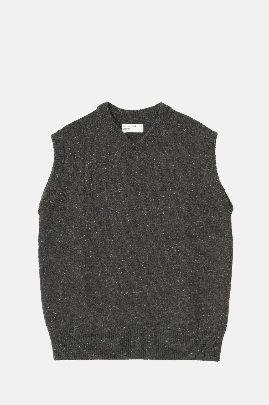 Universal Works Wool Fleck Sweater Vest Black
