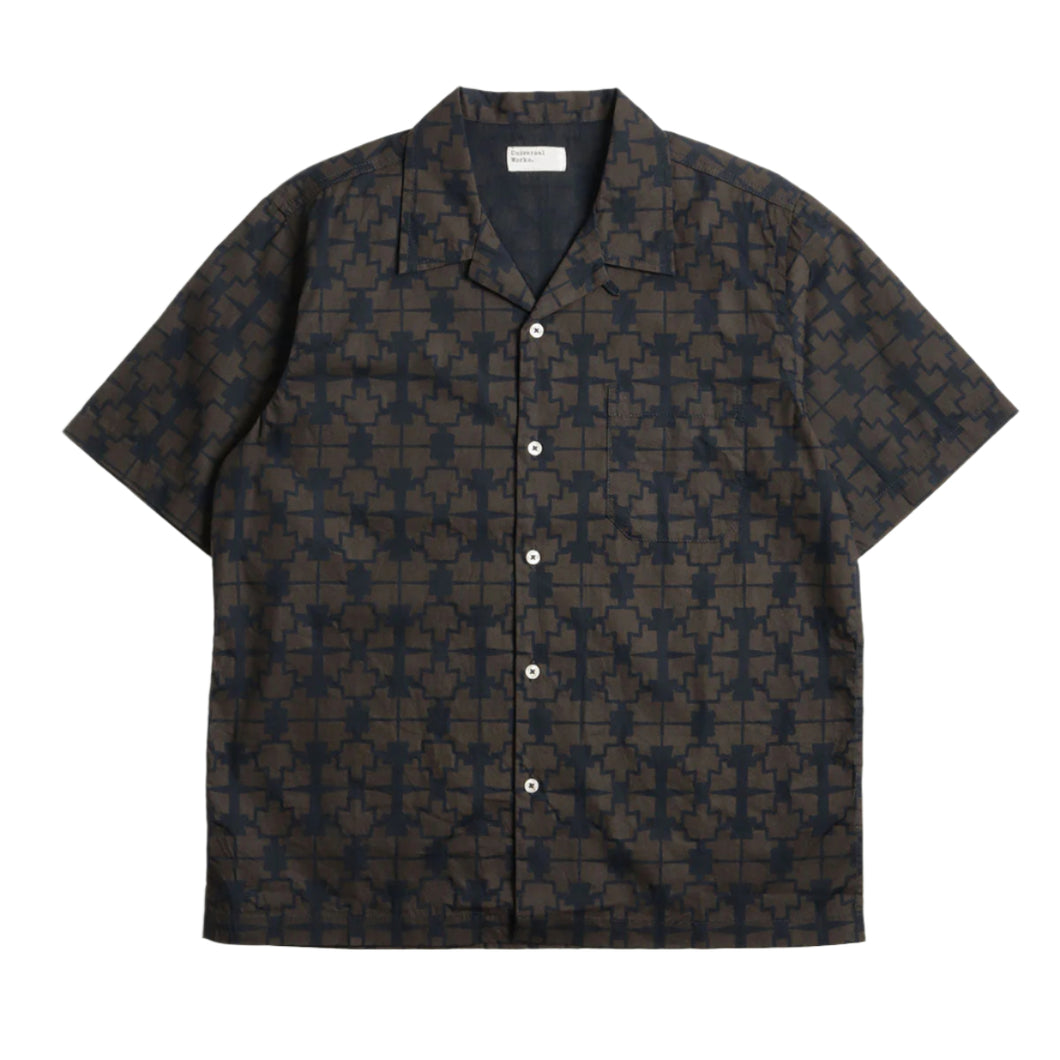 Universal Works Road Shirt Mitla Print Navy