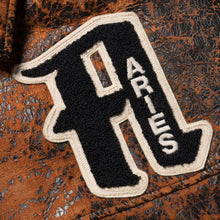 Load image into Gallery viewer, Aries Distressed Letterman Jacket Brown
