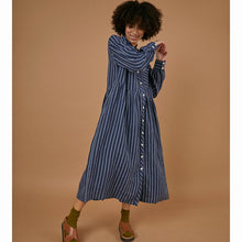 Load image into Gallery viewer, Sideline Whistle Dress Blue Stripe

