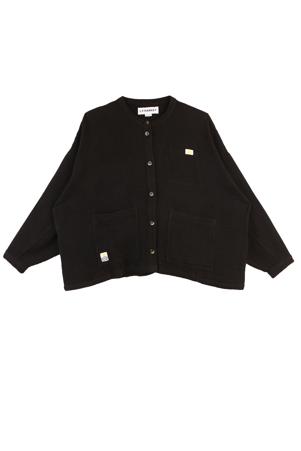 L.F.Markey Wide Chore Coat Longline Black