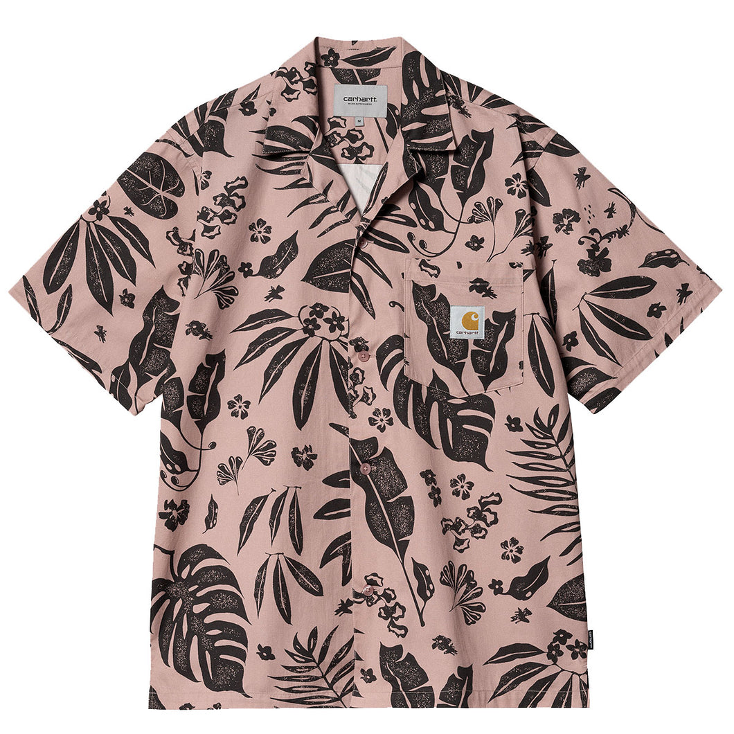 Carhartt WIP S/S Woodblock Shirt Glassy Pink