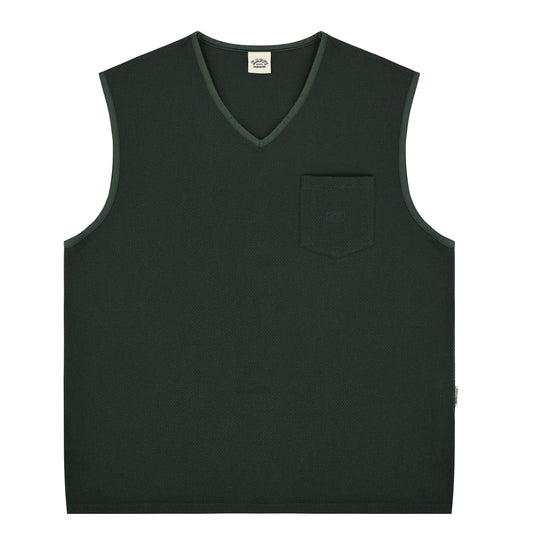 Kappy Design Woven Cotton Vest Green