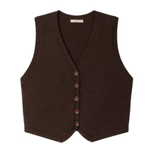 Load image into Gallery viewer, Sessun Giancarlo Sleeveless Cardigan Coffea

