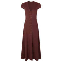 Load image into Gallery viewer, Sessun Nea Buttoned Mid Length Dress Burgundy
