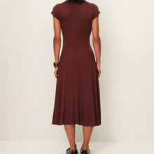 Load image into Gallery viewer, Sessun Nea Buttoned Mid Length Dress Burgundy
