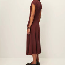 Load image into Gallery viewer, Sessun Nea Buttoned Mid Length Dress Burgundy
