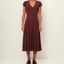 Load image into Gallery viewer, Sessun Nea Buttoned Mid Length Dress Burgundy
