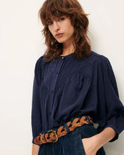 Load image into Gallery viewer, Sessun Savi Puff Sleeve Blouse Indigo
