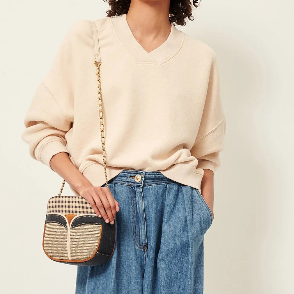 Sessun Vechill V Neck Sweater Oat Milk