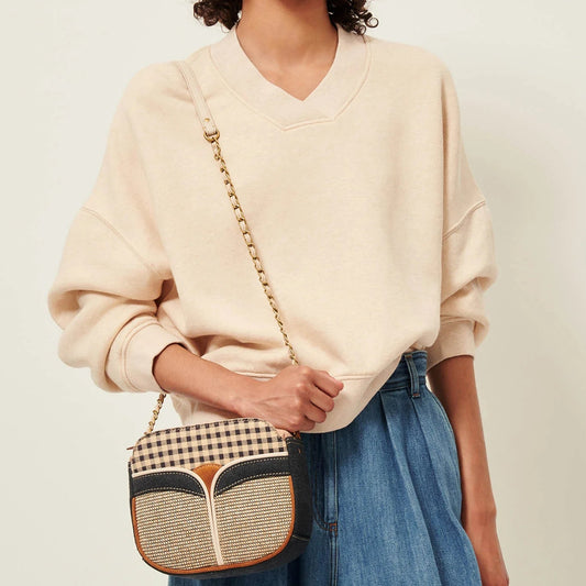 Sessun Vechill V Neck Sweater Oat Milk