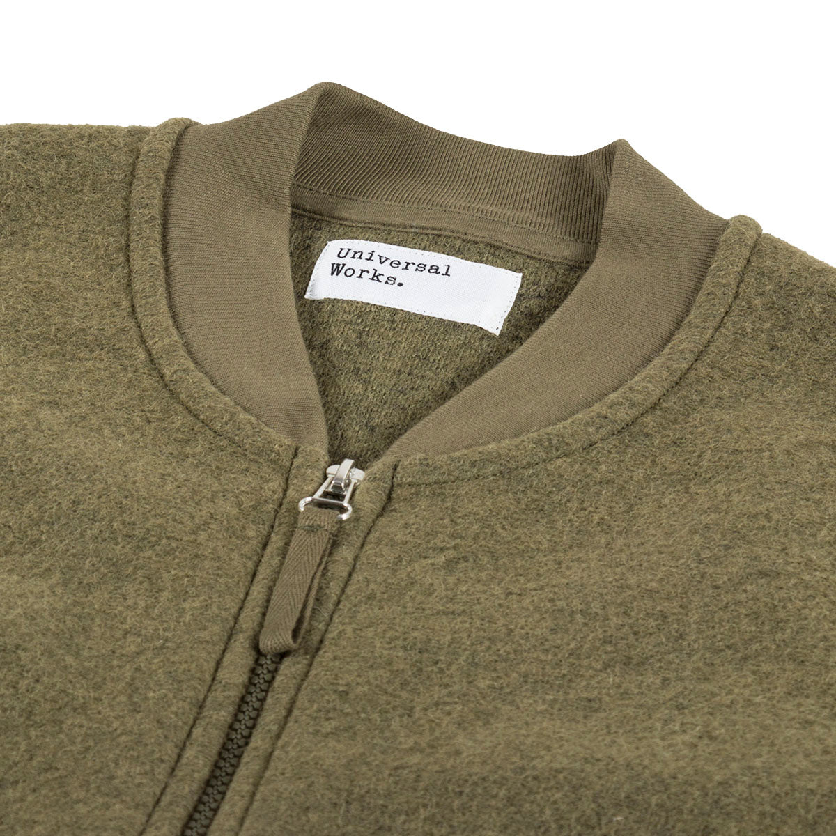 Universal Works Wool Fleece Zip Waistcoat Lovat