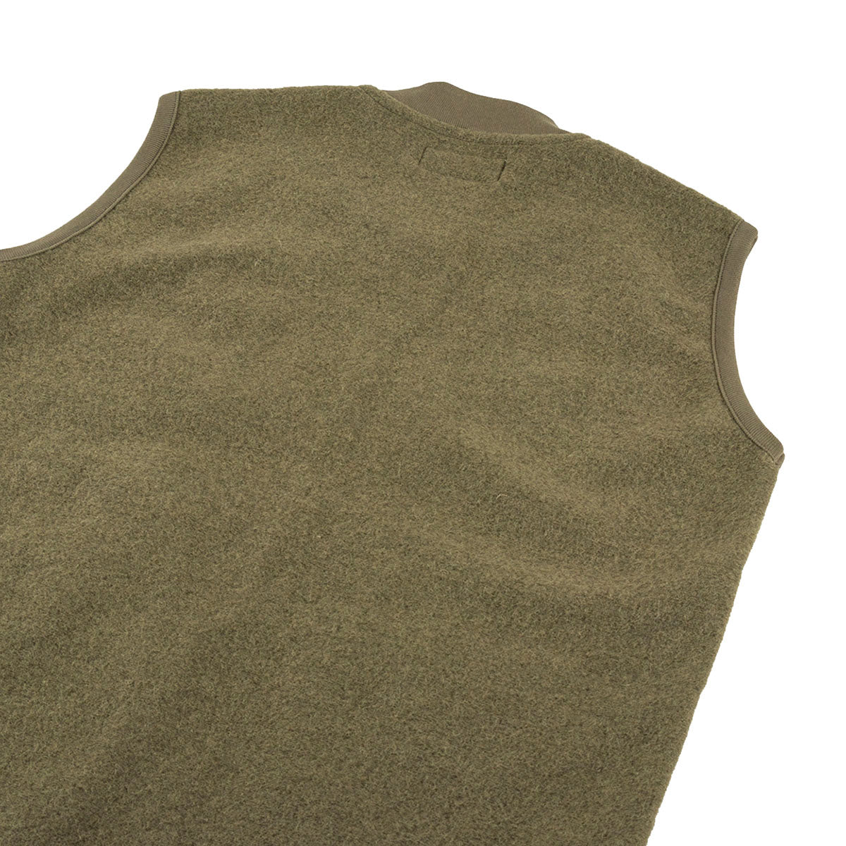 Universal Works Wool Fleece Zip Waistcoat Lovat