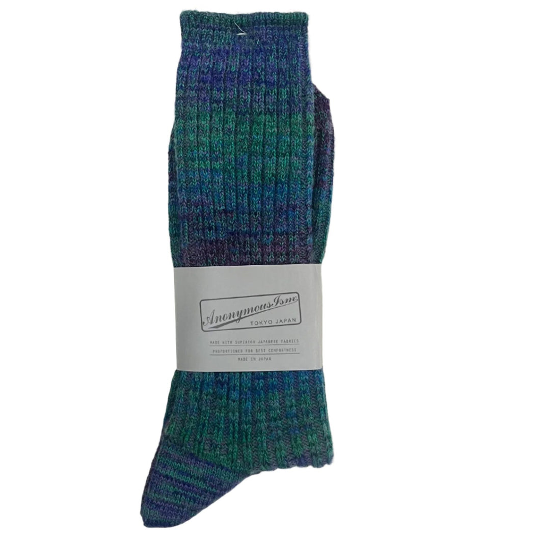 Anonymous Ism Splash Pattern Sock Blue