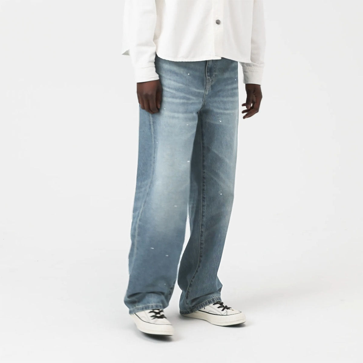 Carhartt WIP W' Arin Pant Blue Destroy wash, splatter