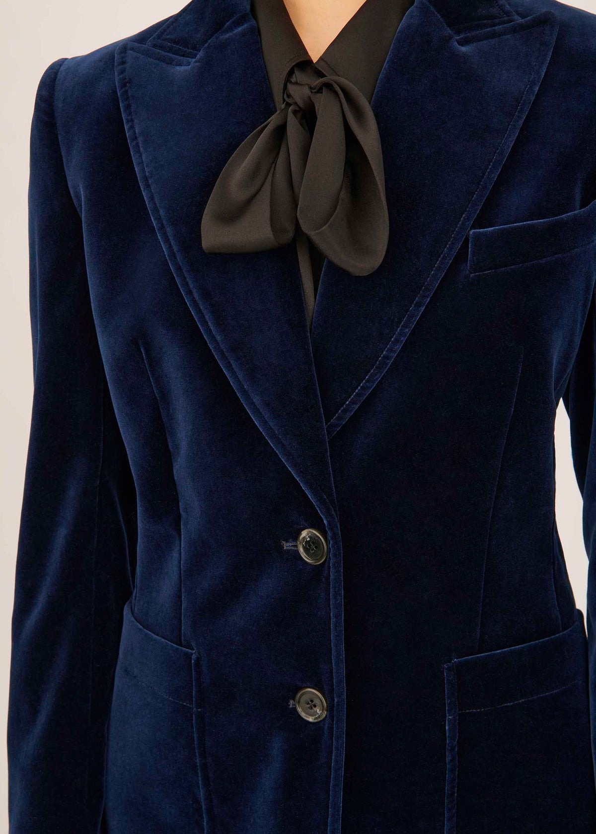 Bella Freud St James Velvet Jacket Dark Marine
