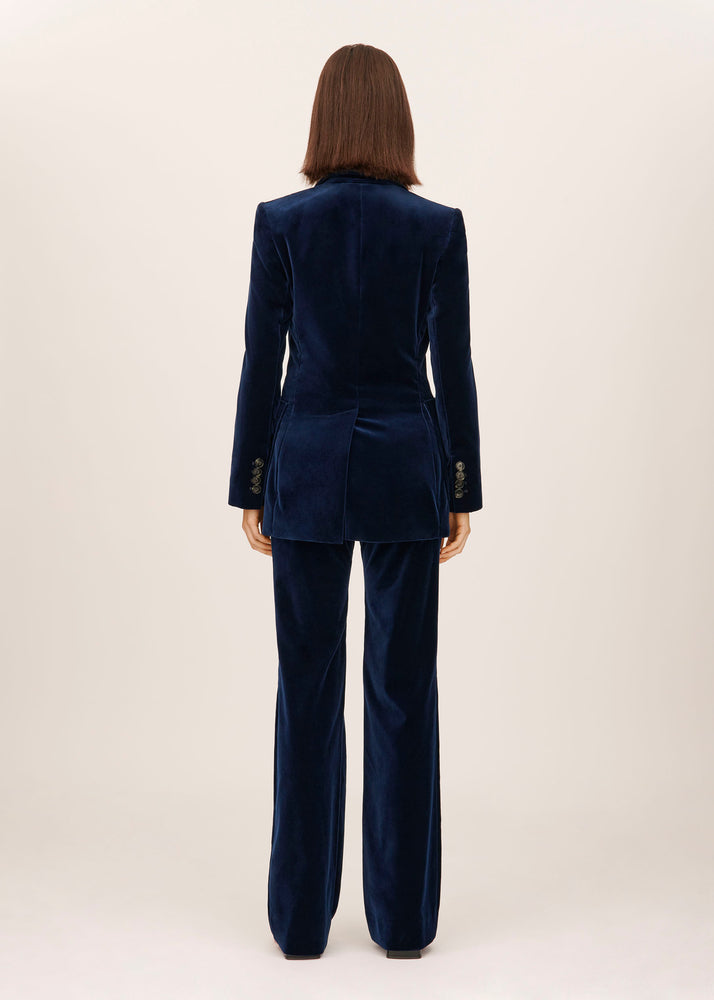 Bella Freud St James Velvet Jacket Dark Marine