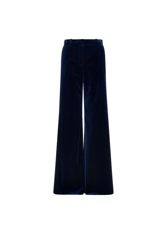 Bella Freud Bianca Trousers Velvet Dark Marine