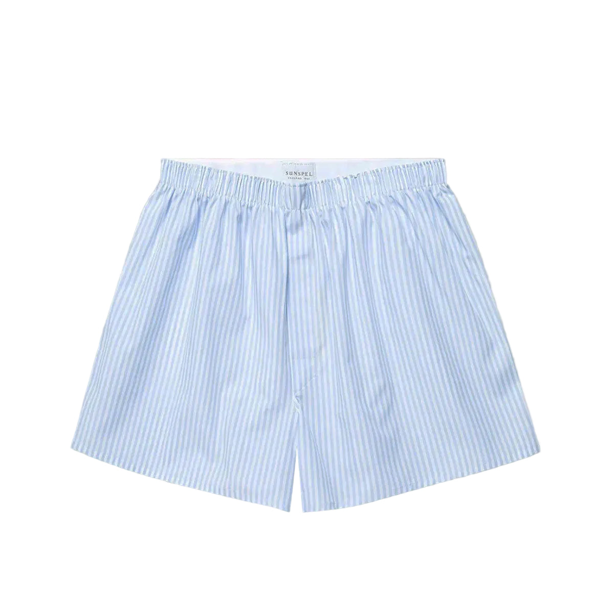 Sunspel Boxer Short White/Light Blue Stripe