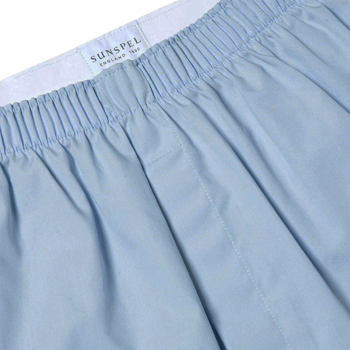 Sunspel Cotton Poplin Boxer Short Plain Blue
