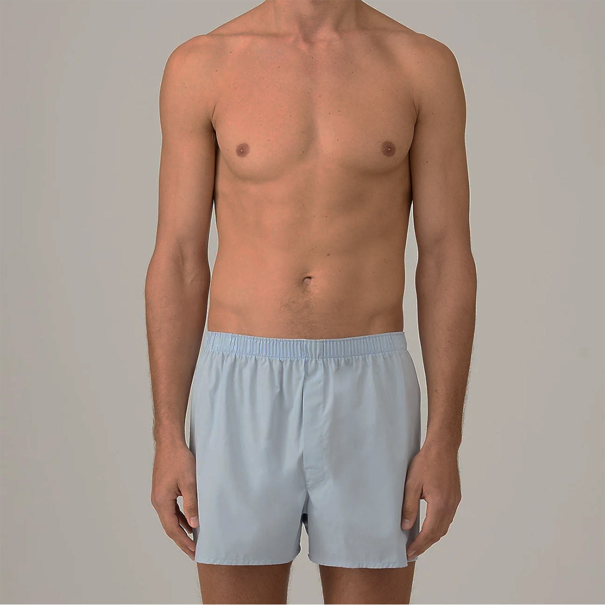 Sunspel Cotton Poplin Boxer Short Plain Blue