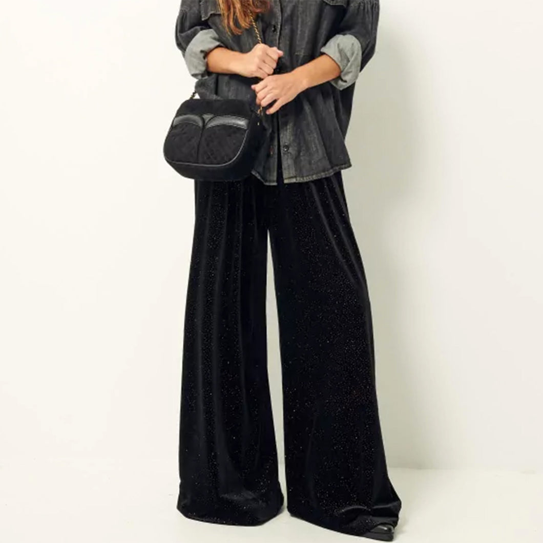 Sessun Chaggy Trousers Shiny Black