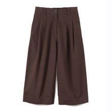 Load image into Gallery viewer, MHL W&#39; Pleated Culottes Worn Cotton Drill Mahogony
