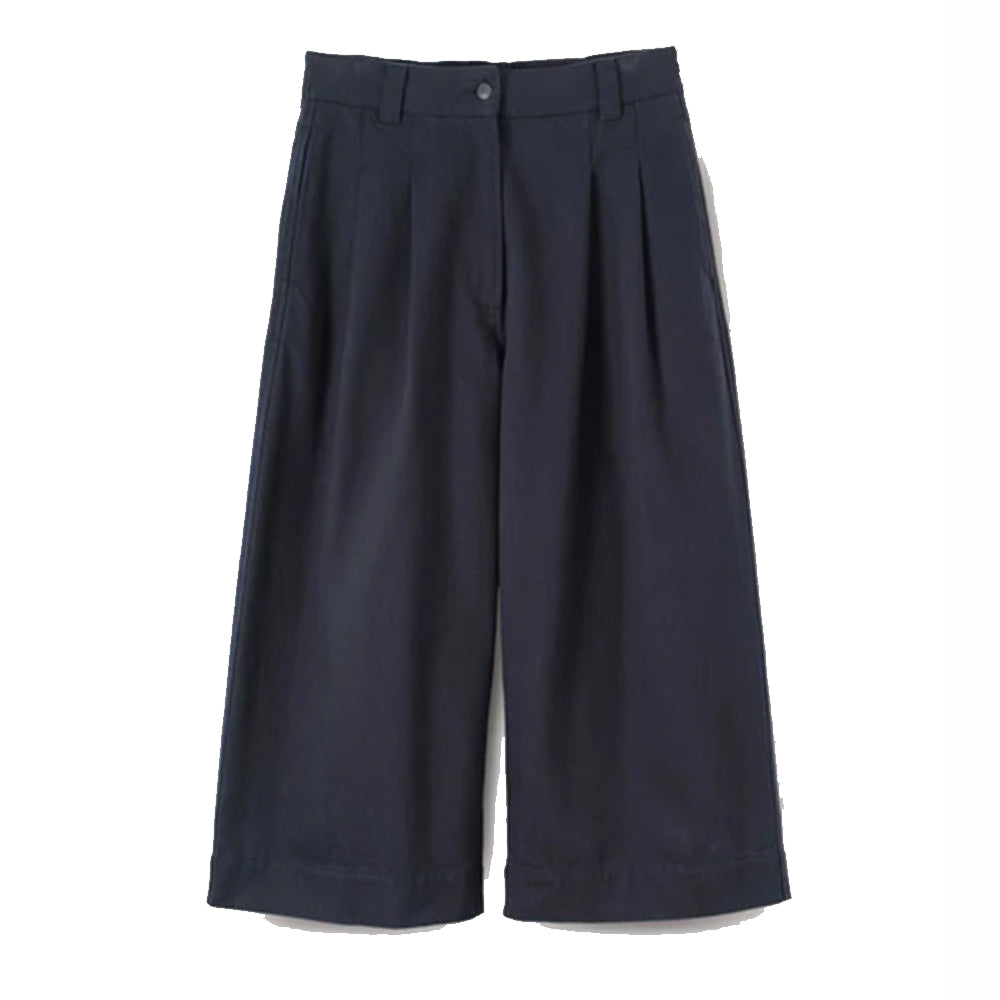 MHL W' Pleated Culottes Worn Cotton Drill Ink