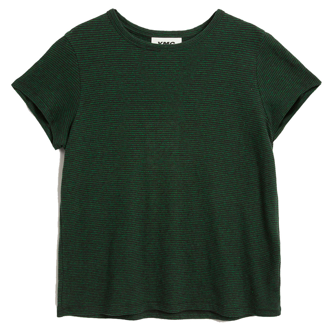 YMC Day T Shirt Green Stripe
