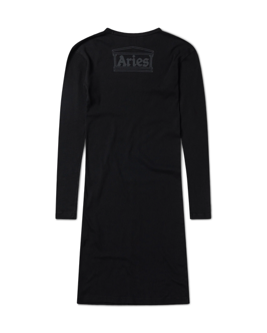 Aries Temple Rib LS Dress Black