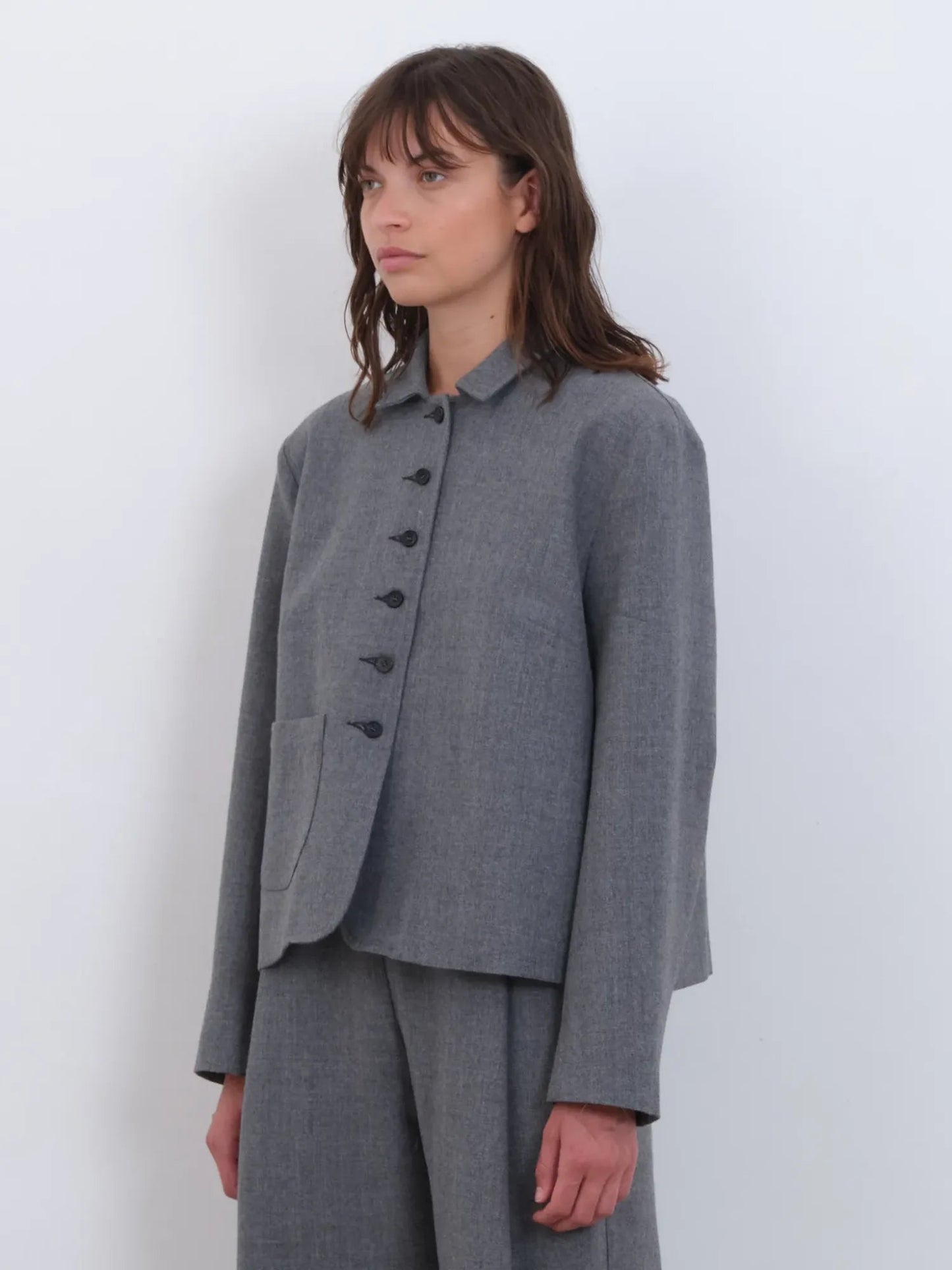 Cawley Studio British Wool Lillie Jacket Light Grey