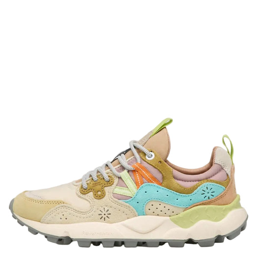 Flower Mountain W' Yamano 3 Suede/Nylon Cream Milk Light Blue