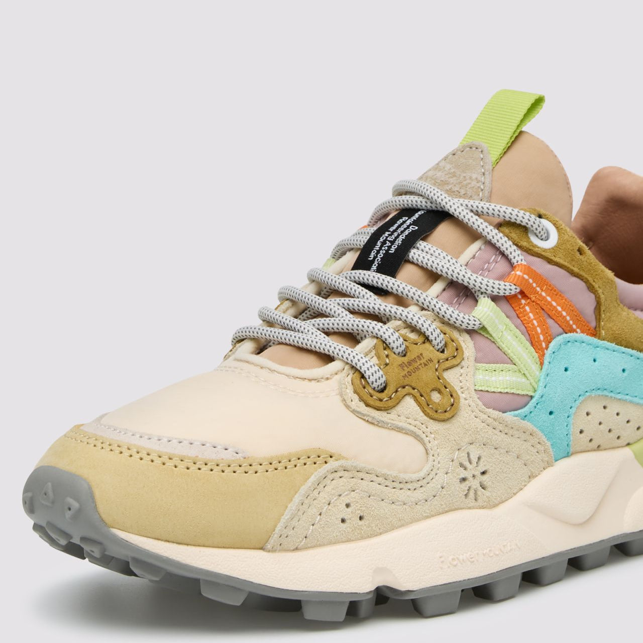 Flower Mountain W' Yamano 3 Suede/Nylon Cream Milk Light Blue
