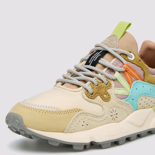 Flower Mountain W' Yamano 3 Suede/Nylon Cream Milk Light Blue