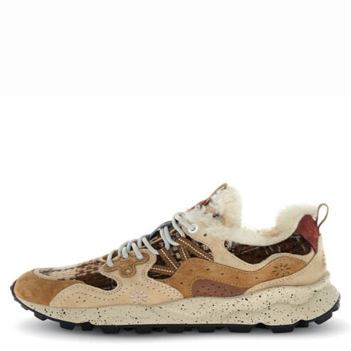 Flower Mountain U' Yamano 3 Suede/Fabric Checked/Shearling
