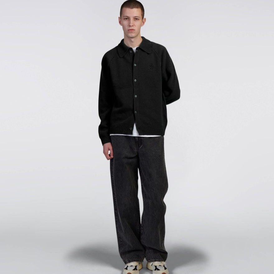 Edwin Mars Polo Cardigan Black
