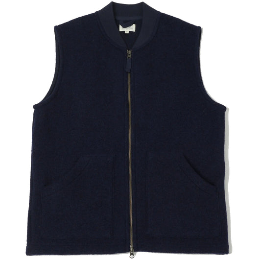 Hartford Knitted Fleece Vest Navy