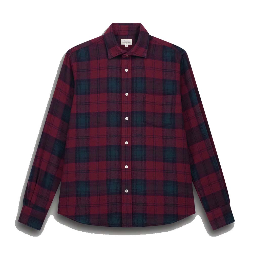 Hartford Paul Plaid Shirt Wine / Green