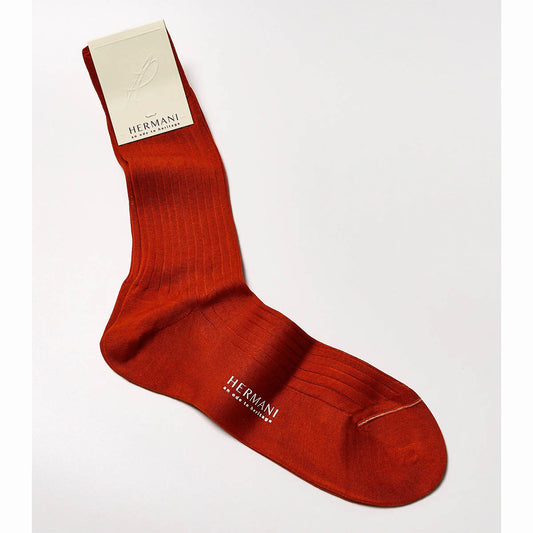 Hermani Filo Di Scozia Cotton Mid-Calf Mattone