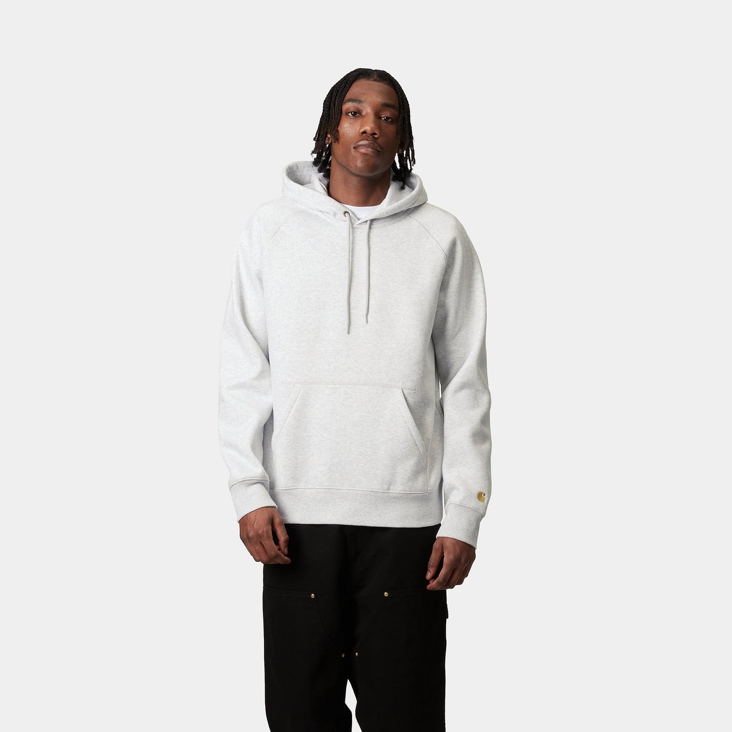 Carhartt WIP Hooded Chase Sweat Ash Heather / Gold