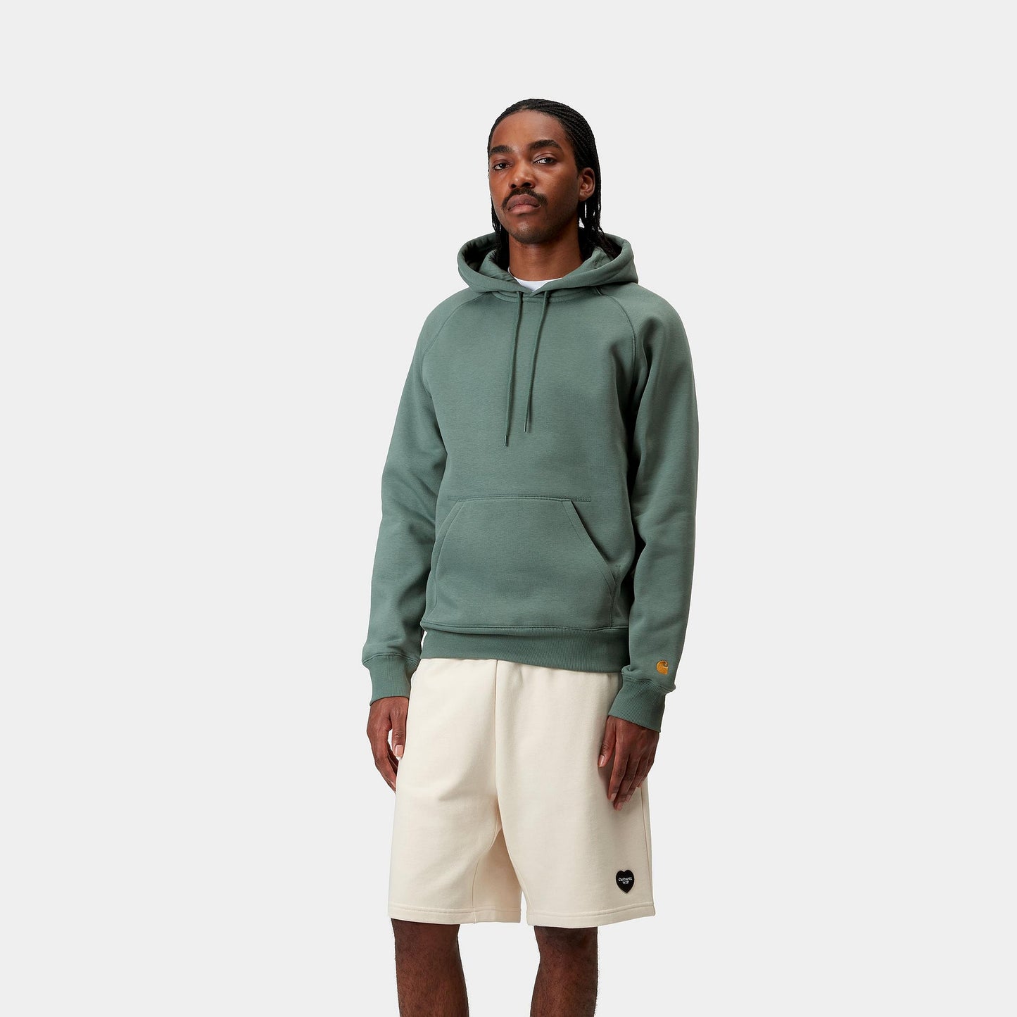 Carhartt WIP Hooded Chase Sweat Silver Pine / Gold