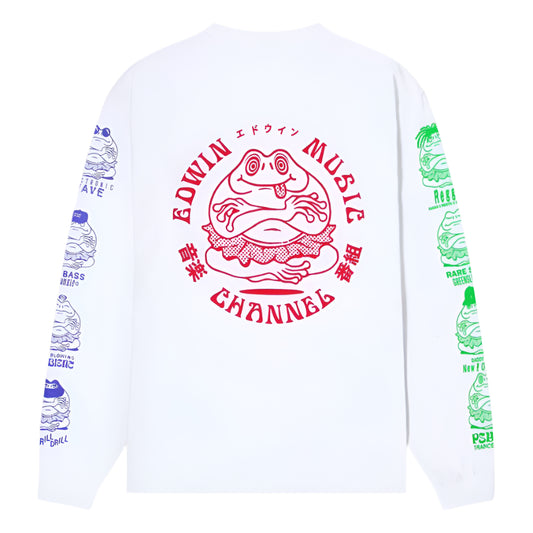 Edwin Music Channel LS T-Shirt White / Red