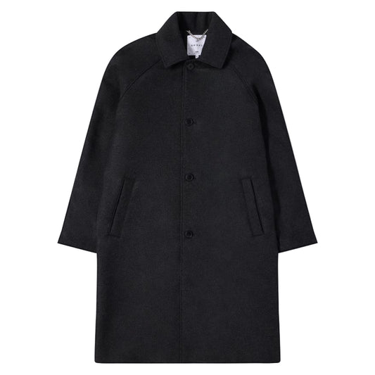 Edwin Mac Wool Coat Dark Grey Marl